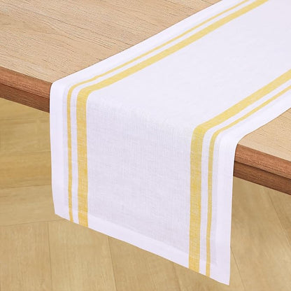 Solino Home 100% Linen Table Runner, 14 x 132 in, mitered corners | Pure Linen - Image 2