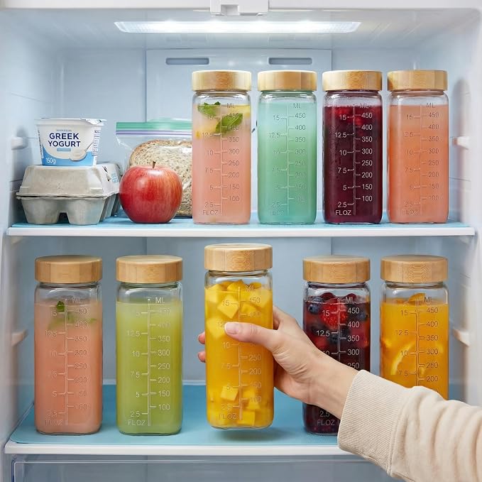 16 oz Square Glass Juice Bottles - Image 7