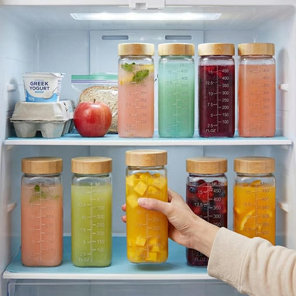 16 oz Square Glass Juice Bottles - Image 7
