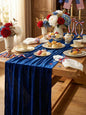 Velvet Table Runner 29x120 Inch Navy Blue Luxury Retro Soft Fabric Cloth | 5 by SoarDream