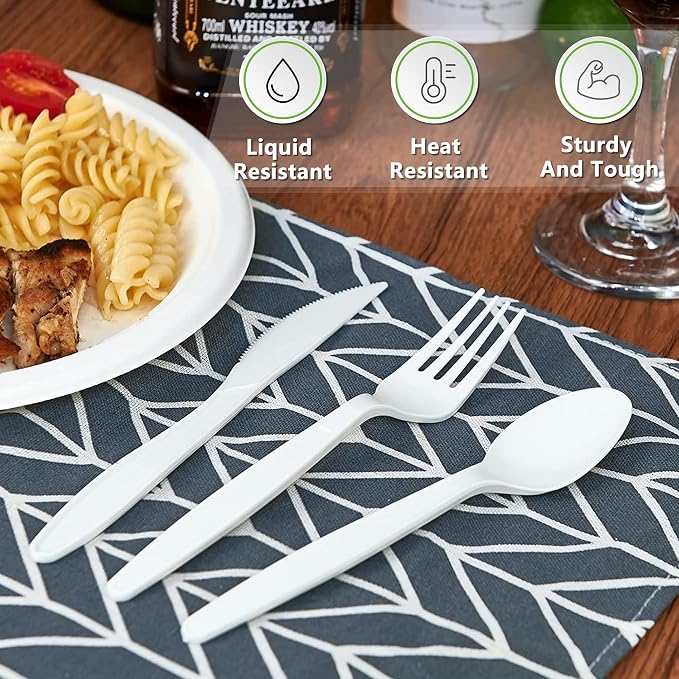 Compostable Spoon, 100 Biodegradable Silverware - Image 5