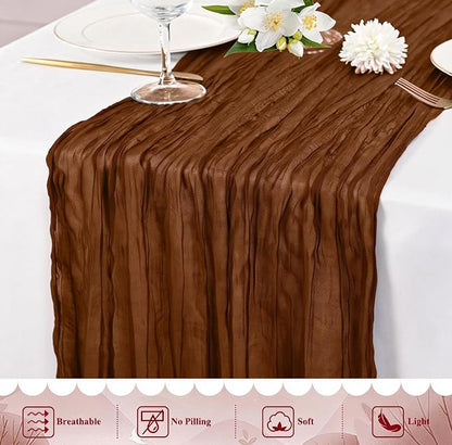 8 Packs Cheesecloth Table Runner 10FT Long Boho Gauze Fabric Table Runner - Image 6