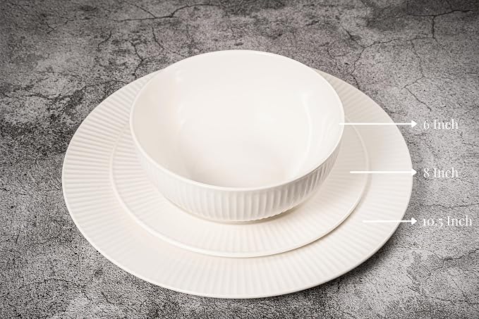 New Bone China 12 Piece Dinnerware Set, Santorini Collection, Daily Use China - Image 8