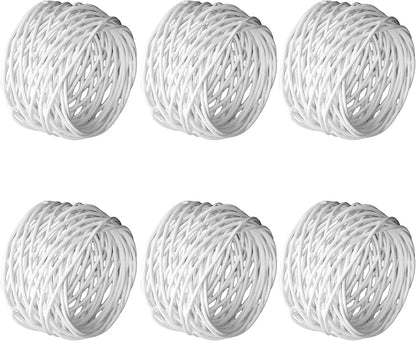 ITOS365 Handmade White Round Mesh Napkin Rings Holder - Image 3