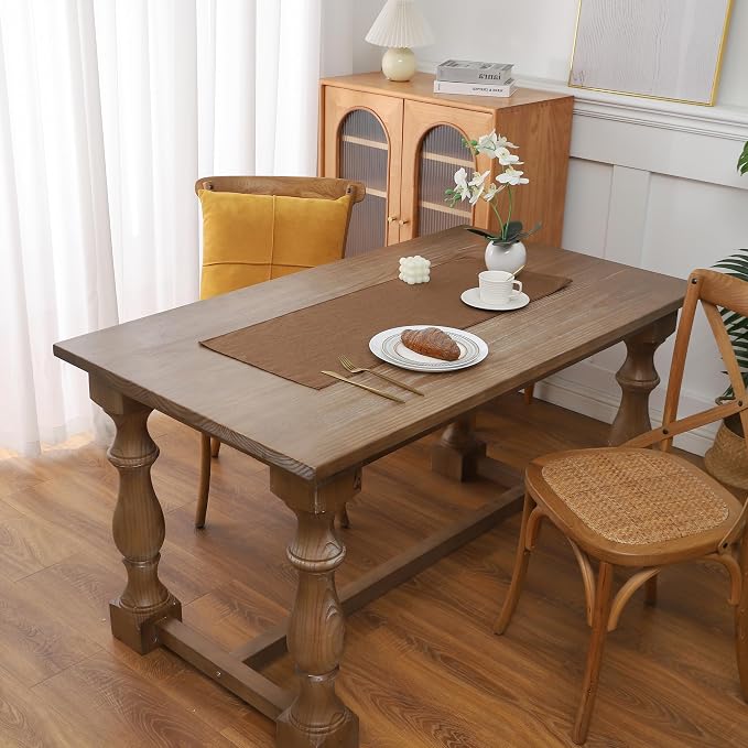 Gernaice Solid Color Table Runner, Rustic Cotton Linen Farmhouse Table Runners - Image 2