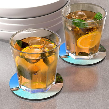 Coasters for Drinks, Kitchen Home Decor Housewarming Gift, Round 4 in - Image 2