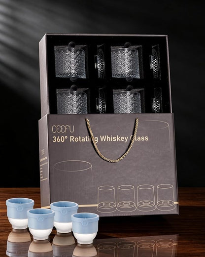 CEEFU 360° Spinning Whiskey Glasses Set - Image 6