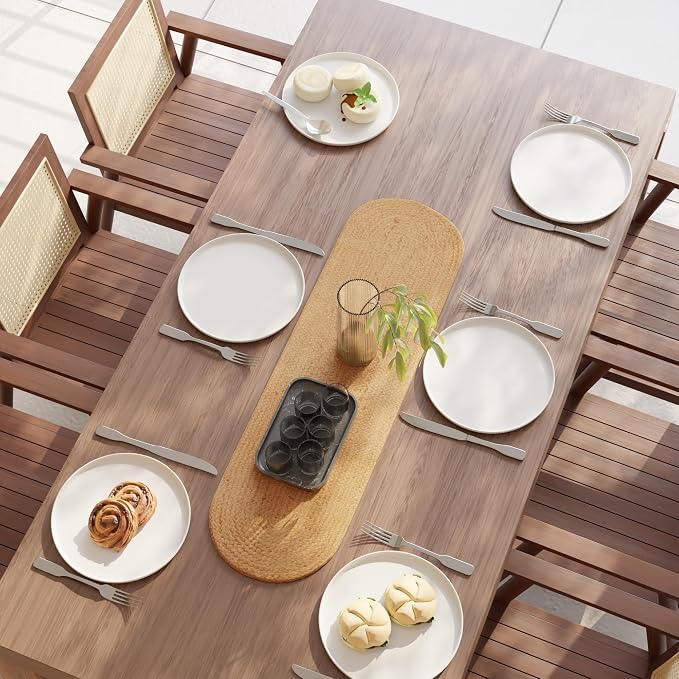 Encasa XO Handwoven Jute Table Runner, Center Table 12"x36" Jute Natural Bleach - Image 5