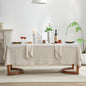 EVERLY Pure Linen Hemstitch Tablecloth,100% Stonewashed French Linen tablecloths for Kitchen Dining Rectangle Tables,60x132Inch Machine Washable Christmas Thanksgiving Organic Tablecloth-Natural Linen