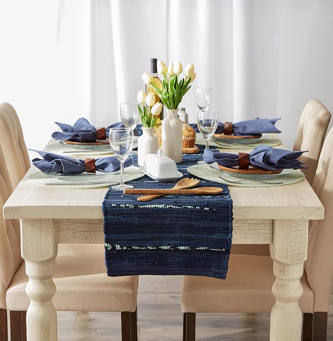 DII Handmade Chindi Tabletop, Reversible and Machine Washable, Table Runner - Image 6