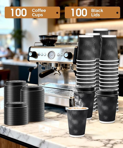 100 Pack 12 oz Disposable Coffee Cups - Image 4