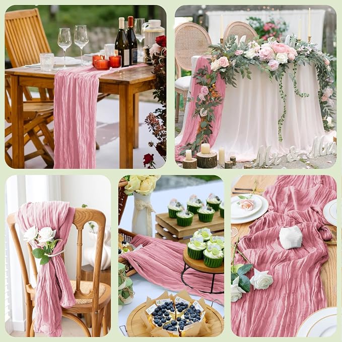 Cheesecloth Table Runner 10FT Boho Gauze Runner, 12 Pack | 120 Inch Cheese - Image 7