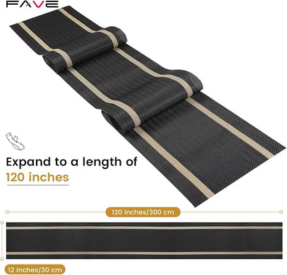 FAVE 12 Pack Woven Vinyl Table Runners 120x12 Inch Black - Image 3