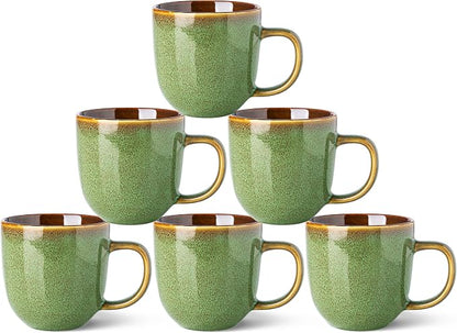 LERATIO Ceramic Coffee Mugs Set of 6, 12oz Handmade Coffee Mugs Set | Large by LeRatio