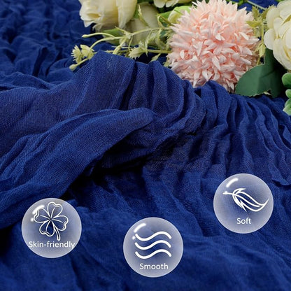 12 Pack Royal Blue Cheesecloth Table Runner 17 x 108 Inch | Boho Gauze Cheese - Image 5