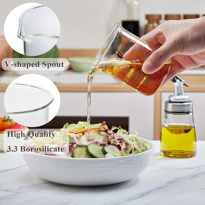 Ackers Glass Measuring Cup 1 Cup, 8oz Borosilicate Liquid Measuring Cup - Image 3