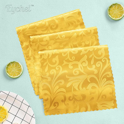 2 Pack Gold Damask Satin Table Runner 12 x 108 Inch | Bright Smooth Damask - Image 2