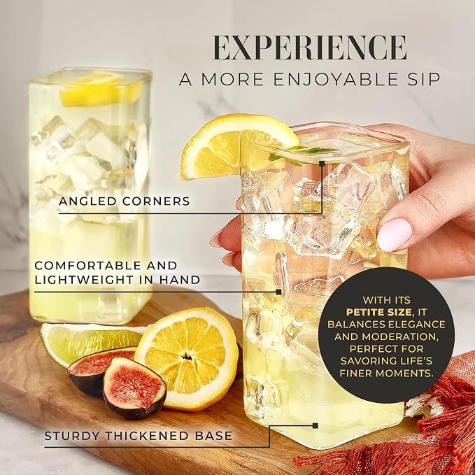 Kitchen Lux Square Drinking Glasses Set of 2 - Image 4