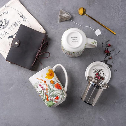 AmorArc Tea Cup With Infuser and Lid, 18oz Loose Leaf Tea Mug With Steeper | - Image 4