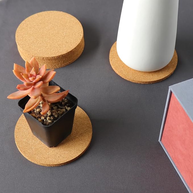 9Pcs Cork Coasters, Tivnhuils 3.9 inch Coasters - Image 4