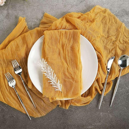 Efavormart 5 Pack 24"x19" Mustard Yellow Matte Gauze Cheesecloth Napkins by efavormart