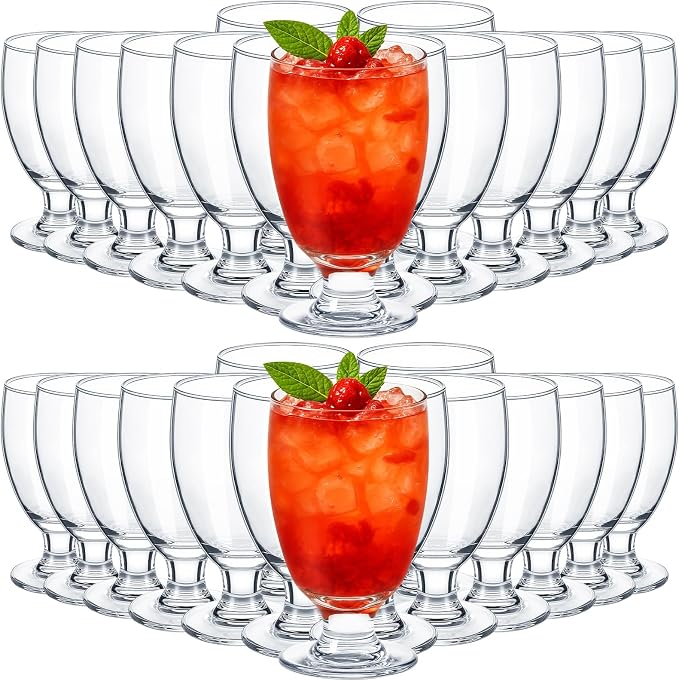 Patelai Set of 30 Water Goblet, 10.5 oz Clear Drinking Glasses Bulk Dishwasher by Patelai