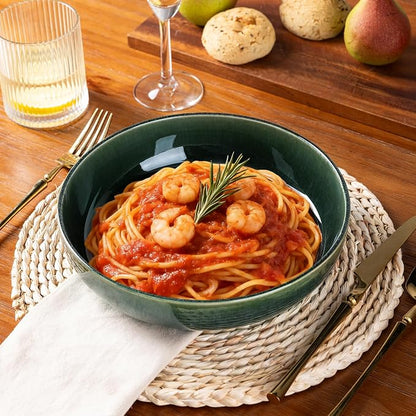 GBhome 8.75'' Large Ceramic Pasta Bowls, 38oz Stoneware Pasta Serving Bowls Set - Image 3