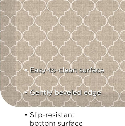GelPro Elite Premier Anti-Fatigue Kitchen Comfort Floor Mat, 20x36,Trellis Khaki Stain Resistant Surface with Therapeutic Gel and Energy-Return Foam for Health & Wellness