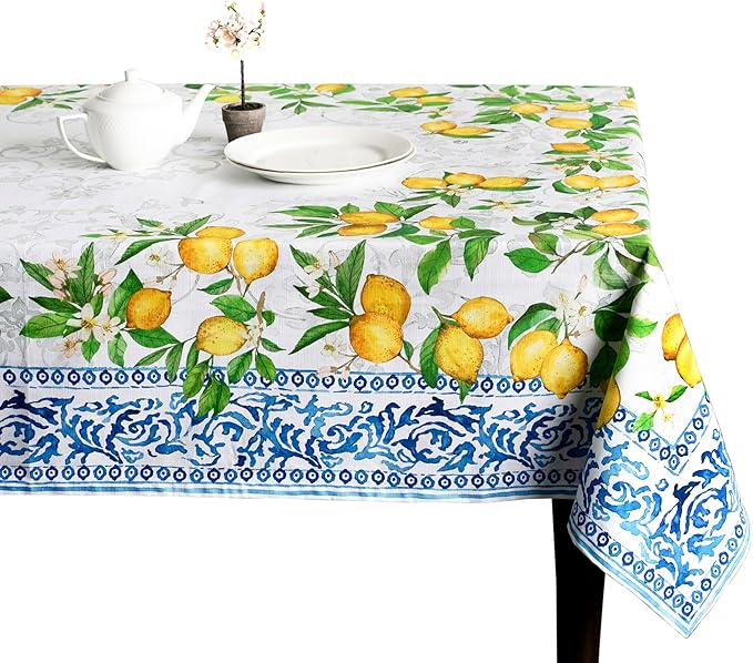 Maison d' Hermine Table Cloth Rectangle Table 100% Cotton 54 x 72 Inches Tablecloth Reusable Decorative for Dining Room Farmhouse Home Valentines Day Decorations Spring Summer - Cedrat