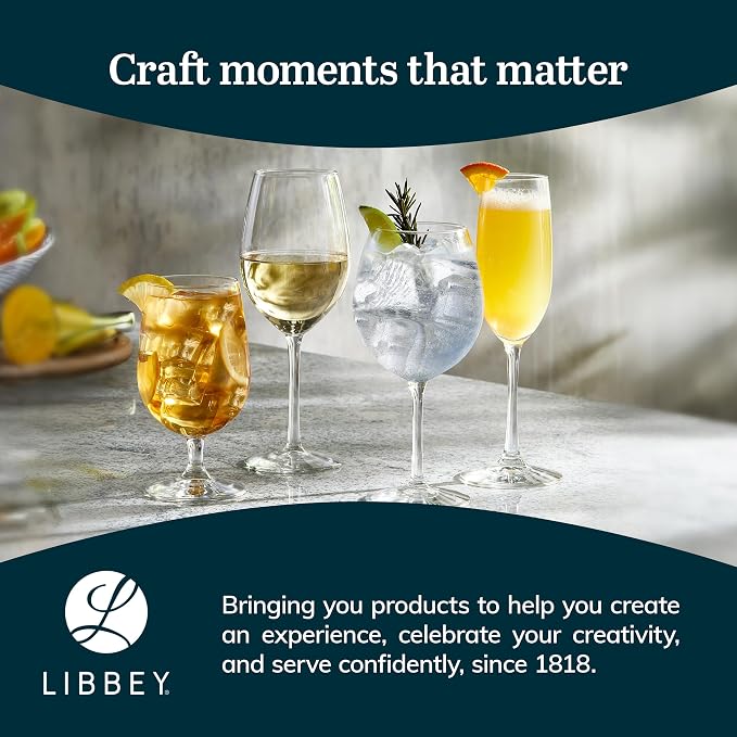 Libbey Entertaining Essentials Stemmed Water Glasses, Dishwasher Safe 16 oz - Image 6