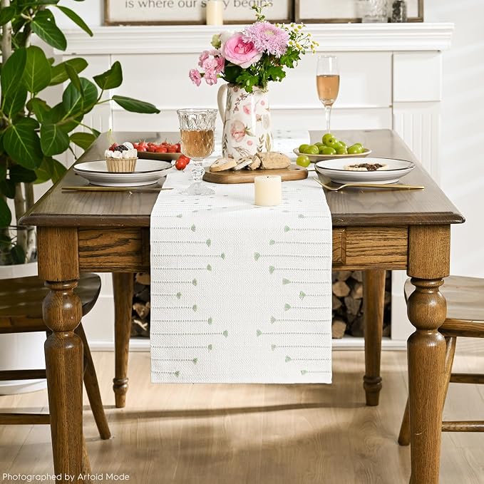 Artoid Mode Sage Green Boho Table Runner - Image 2