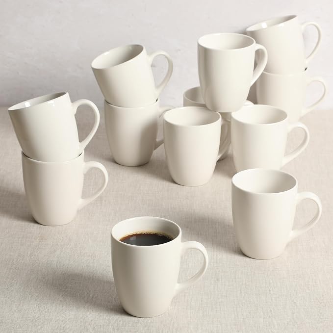 Gibson Home Great Essentials 12 Ounce Porcelain Coffee Mugs - Image 4