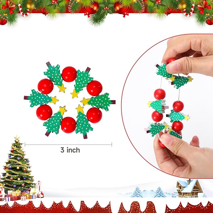 KPOSIYA Christmas Napkin Rings Set of 12, Xmas Tree Napkin Rings - Image 3