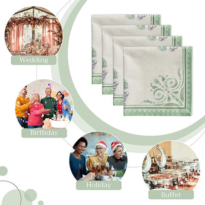 Maison d' Hermine Cloth Napkins Set of 4 100% Cotton Everyday Reusable Square Napkins Cloth Washable, Dinner, Party, Wedding, Restaurant, Spring/Summer (Jardin Du Roy, 20" x 20")
