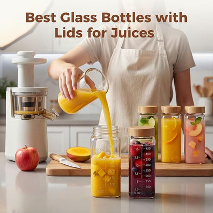 16 oz Square Glass Juice Bottles - Image 4