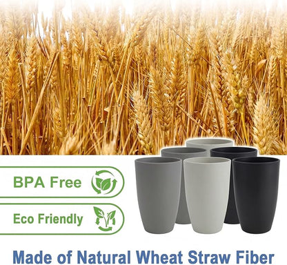 20 OZ Wheat Straw Cups Set of 6, Unbreakable Water Cup, Alternative to Plastic - Image 2