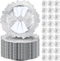 Dandat 100 Pcs Charger Plate Bulk 13'' Floral Reef Plates with Napkin Ring Plastic Dinner Charger Hollow Out Flower Napkin Holder Plastic Plate for Table Setting Wedding Party (Silver)