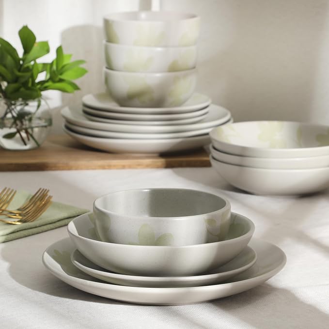 Gibson Home Admiral Hall Plates and Bowls Set, 16-Piece Floral Dinnerware Set - Image 3