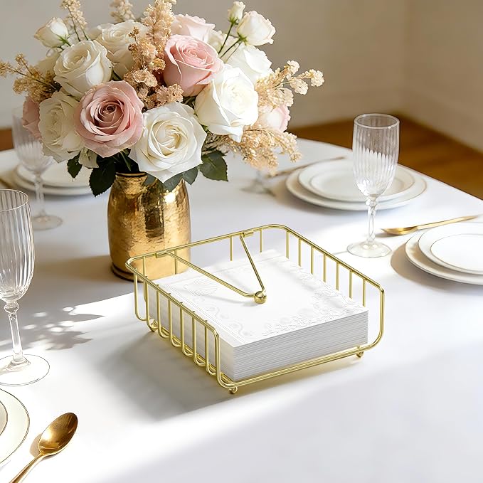 Napkin Holder for Table with Weighted Arm, Dinner Metal Flat Napkin Holders for - Image 6
