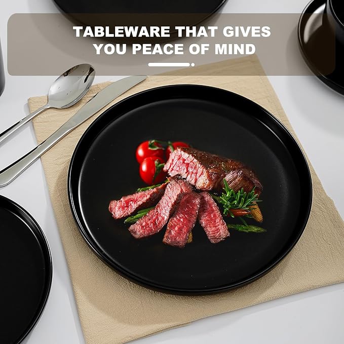 EWFEN Plates and Bowls Sets, 32 Pieces Ceramic Dinnerware Set - Image 4
