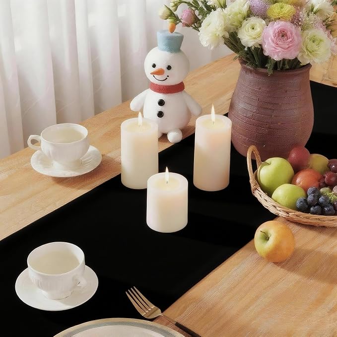 Black Table Runner, Waterproof Washable Runners 48 Inches Long | Reusable 12x48 - Image 6