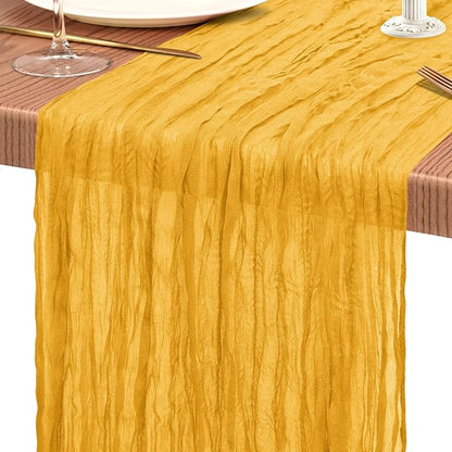 30 Pack Cheesecloth Table Runner 10FT Gold Table Runner Boho Gauze Cheese Cloth - Image 9