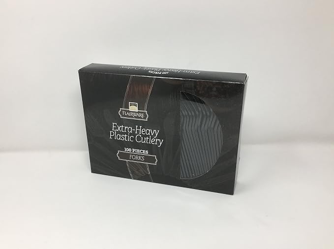 Fineline settings Disposable Black | Flairware Collection | Pack of 100 Plastic by Fineline+Settings
