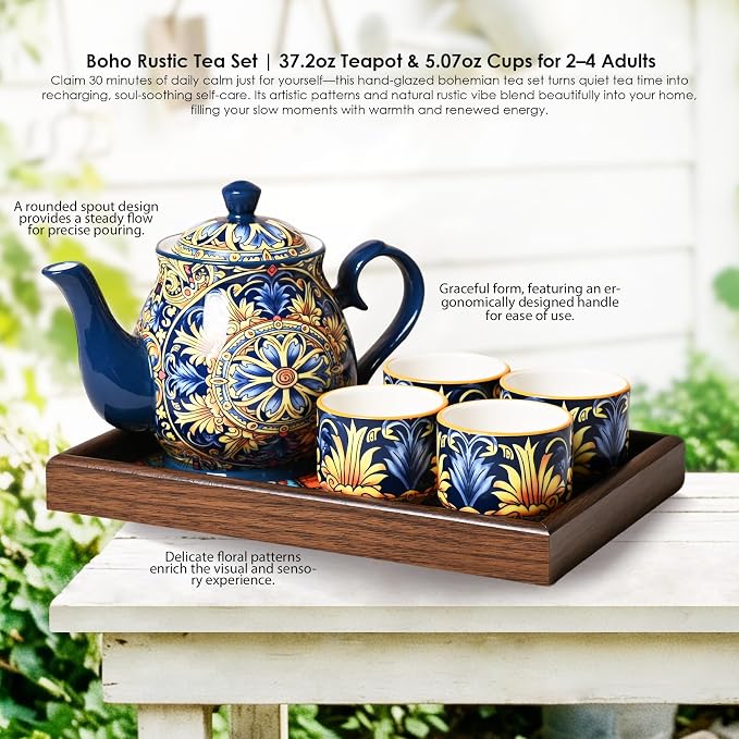 ACMLIFE Tea Sets for Adults, Ceramic Teapot Set - Image 8