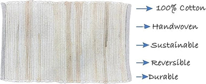Perilla Home Cotton Placemat - Set of 4 - Table Mats for Kitchen, Dining, Home Decor - Textured Rustic Rectangle Placemats (Beige, 13"x19")