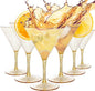 Liacere Martini Glasses Set of 6-11oz Plastic Gold Plastic Martini by Liacere