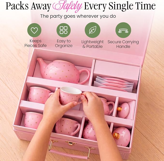 Giggle & Honey® Tea Party Set for Little Girls - Image 4