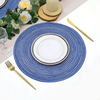 SHACOS Round Braided Placemats 15 inch Set of 6 Washable Kitchen Table Placemats - Image 6