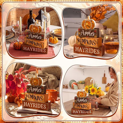 Moucuny 4 Pcs Fall Pumpkin Decor Fall Decorations - Image 7
