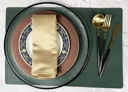 Vinyl Waterproof Placemats, PU Table Mats, Set of 4, Stain Resistant, Heat Resistant, Non-Slip Easy to Clean for Kitchen Dining Table,Conference Table